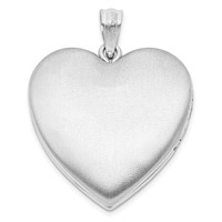 Sterling Silver Rhodium-plated Polished Front Satin Back Diamond Star 24mm Ash Holder Heart Locket view 3