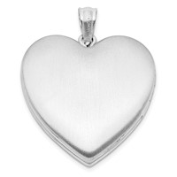 Sterling Silver Rhodium-plated Polished Front Satin Back Scrolled 24mm Ash Holder Heart Locket view 3