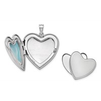 Sterling Silver Rhodium-plated Polished Front Satin Back Scrolled 24mm Ash Holder Heart Locket view 4