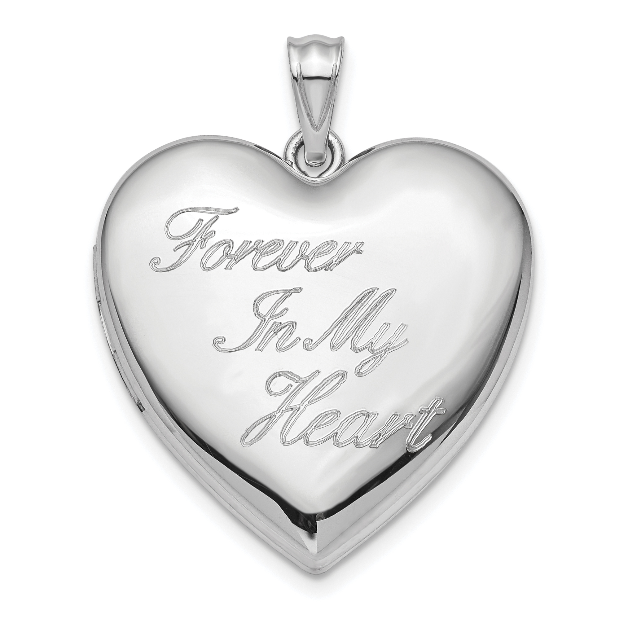 Sterling Silver Rhod-plated Forever in My Heart Ash Holder Heart Locket (QLS869)