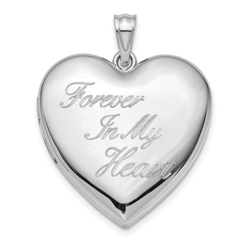 Sterling Silver Rhodium-plated Forever in MY Heart 24mm Ash Holder Heart Locket