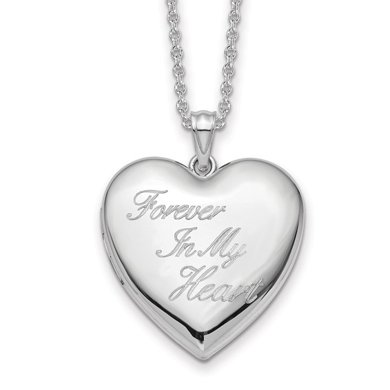 Sterling S. Rh-pl 24mm Forever in My Heart Ash Holder Locket Necklace