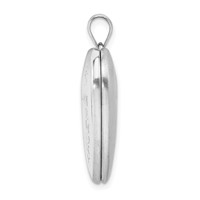 Sterling Silver Rhodium-plated Polished and Satin in Memory 24mm Ash Holder Heart Locket view 2