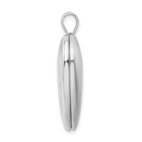 Sterling Silver Rhodium-plated Diamond-cut Cross and Flowers 24mm Ash Holder Heart Locket view 2