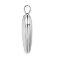 Sterling Silver Rhodium-plated Diamond-cut Footprints 24mm Ash Holder Heart Locket view 2