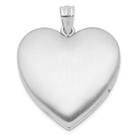 Sterling Silver Rhodium-plated Diamond-cut Footprints 24mm Ash Holder Heart Locket view 3