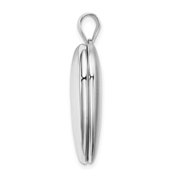 Sterling Silver Rhodium-plated Flower Ash Holder Heart Locket