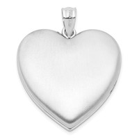 Sterling Silver Rhodium-plated Satin Flower 24mm Ash Holder Heart Locket view 3