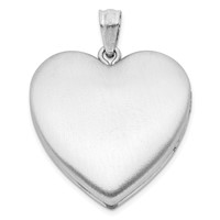 Sterling Silver Rhodium-plated Satin Enamel Rose 24mm Ash Holder Heart Locket view 3