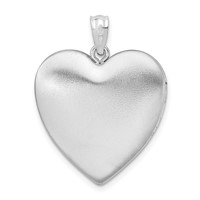 Sterling Silver Rhodium-plated Satin Polished Pawprints 24mm Ash Holder Heart Locket view 3