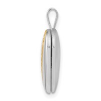 Sterling Silver Gold-tone Polished & Satin 16mm Heart Locket view 2