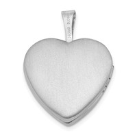 Sterling Silver Gold-tone Polished & Satin 16mm Heart Locket view 4