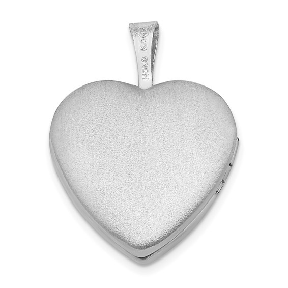 Sterling Silver Gold-tone Polished & Satin 16mm Heart Locket