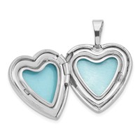 Sterling Silver Gold-tone Polished & Satin 16mm Heart Locket view 3