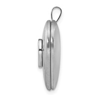 Sterling Silver 20mm Vibrant Crystal Brushed & Polished Heart Locket view 2