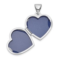 Sterling Silver Rhodium-plated Polished 15mm Heart Locket view 5