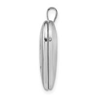 Sterling Silver Rhodium-plated Polished MY Angel with Wings 21mm Heart Locket view 2