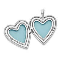 Sterling Silver 20mm Polished Pink Resin Cameo Flower Heart Locket view 3