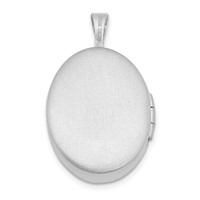 Sterling Silver Rhodium-plated Satin Diamond-cut Angel Wings Diamond Star 19mm Oval Locket view 3