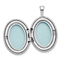 Sterling Silver Rhodium-plated Satin Diamond-cut Angel Wings Diamond Star 19mm Oval Locket view 4