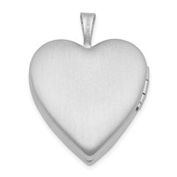 Sterling Silver Rhodium-plated Satin and Polished Heart with Wings 21mm Heart Locket view 3