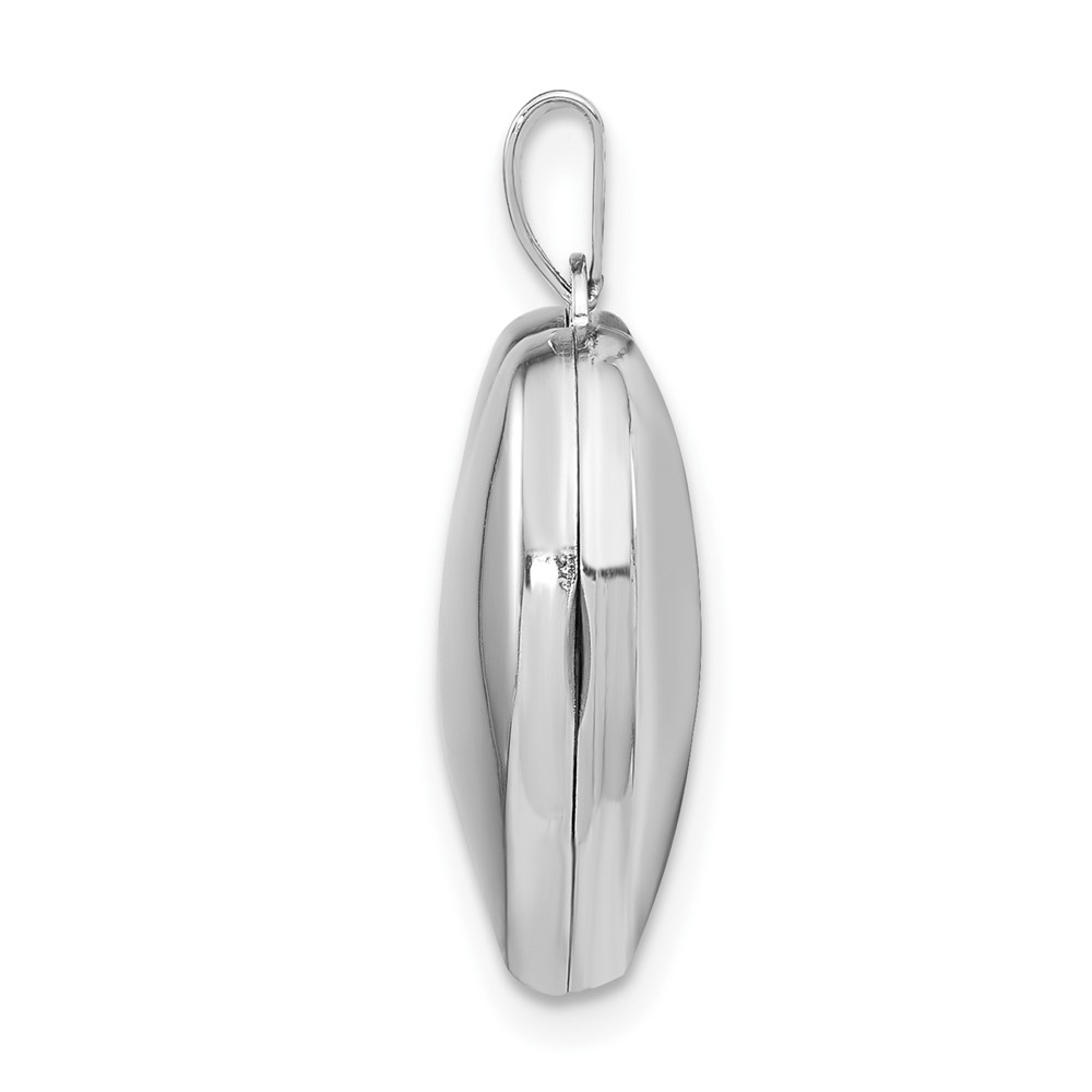 Sterling Silver Rhodium-plated Polished 18mm Heart Locket (QLS90)