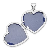 Sterling Silver Rhodium-plated Polished 18mm Heart Locket view 5