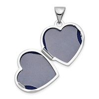Sterling Silver Rhodium-plated Floral 15mm Heart Locket view 4