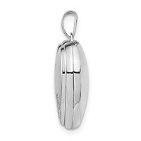 Sterling Silver Rhodium-plated Textured 18mm Floral Heart Locket view 2