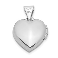 Sterling Silver Rhodium-plated 13mm Heart Locket view 4