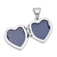 Sterling Silver Rhodium-plated 13mm Heart Locket view 3