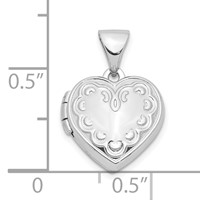 Sterling Silver Rhodium-plated 13mm Heart Locket view 5