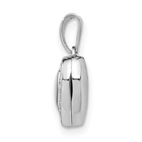 Sterling Silver Rhodium-plated 10mm Heart Locket view 2