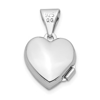 Sterling Silver Rhodium-plated 10mm Heart Locket view 3