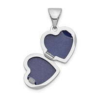 Sterling Silver Rhodium-plated 10mm Heart Locket view 4
