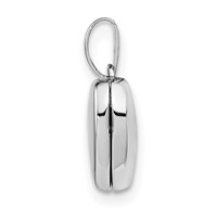 Sterling Silver Rhodium-plated Polished 10mm Heart Locket view 2