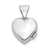 Sterling Silver Rhodium-plated Polished 10mm Heart Locket view 3