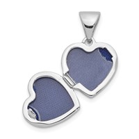 Sterling Silver Rhodium-plated Polished 10mm Heart Locket view 4