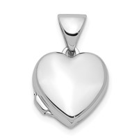 Sterling Silver Rhodium-plated Polished 10mm Heart Locket view 1