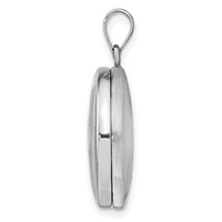 Sterling Silver Rhodium-plated Polished and Textured Pawprint 20mm Round Locket view 2