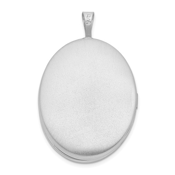 Sterling Silver Platinum-plated Oval Tree 26mm Locket