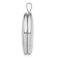 Sterling Silver Platinum-plated Polished Front Satin Back Tree Design 22mm Round Locket view 2