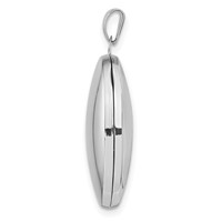 Sterling Silver Rhodium-plated Polished 23mm Oval Locket view 2