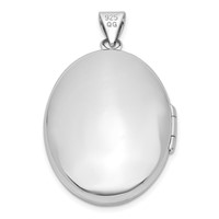 Sterling Silver Rhodium-plated Polished 23mm Oval Locket view 4