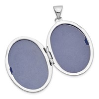 Sterling Silver Rhodium-plated Polished 23mm Oval Locket view 3