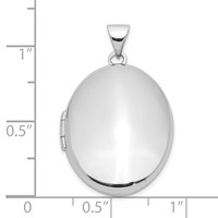 Sterling Silver Rhodium-plated Polished 23mm Oval Locket view 5
