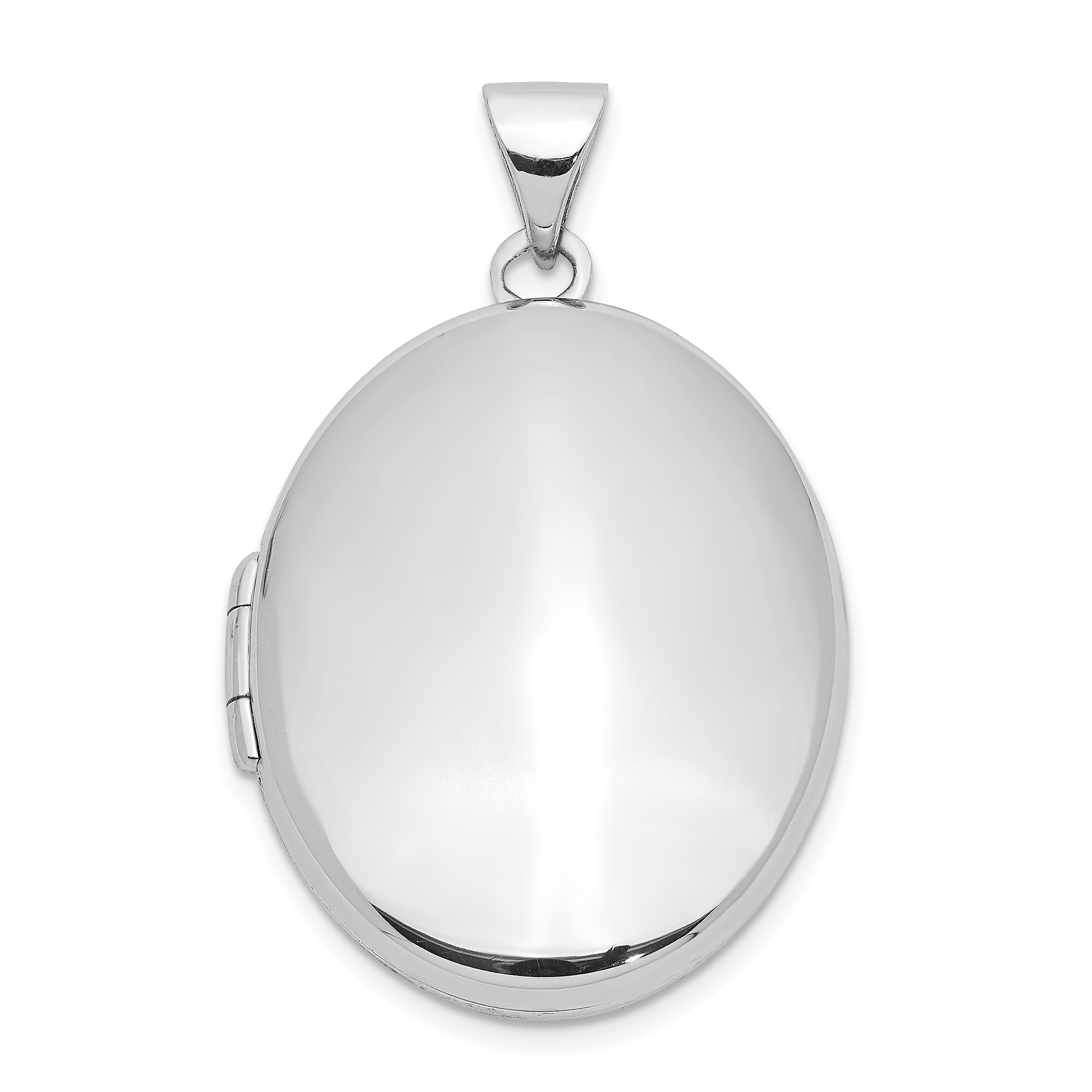 Sterling Silver Rhodium-plated Oval 23mm Locket (QLS928)