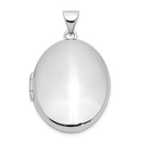Sterling Silver Rhodium-plated Polished 23mm Oval Locket view 1