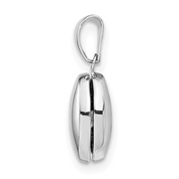 Sterling Silver Rhodium-plated Polished Domed 12mm Oval Locket view 2