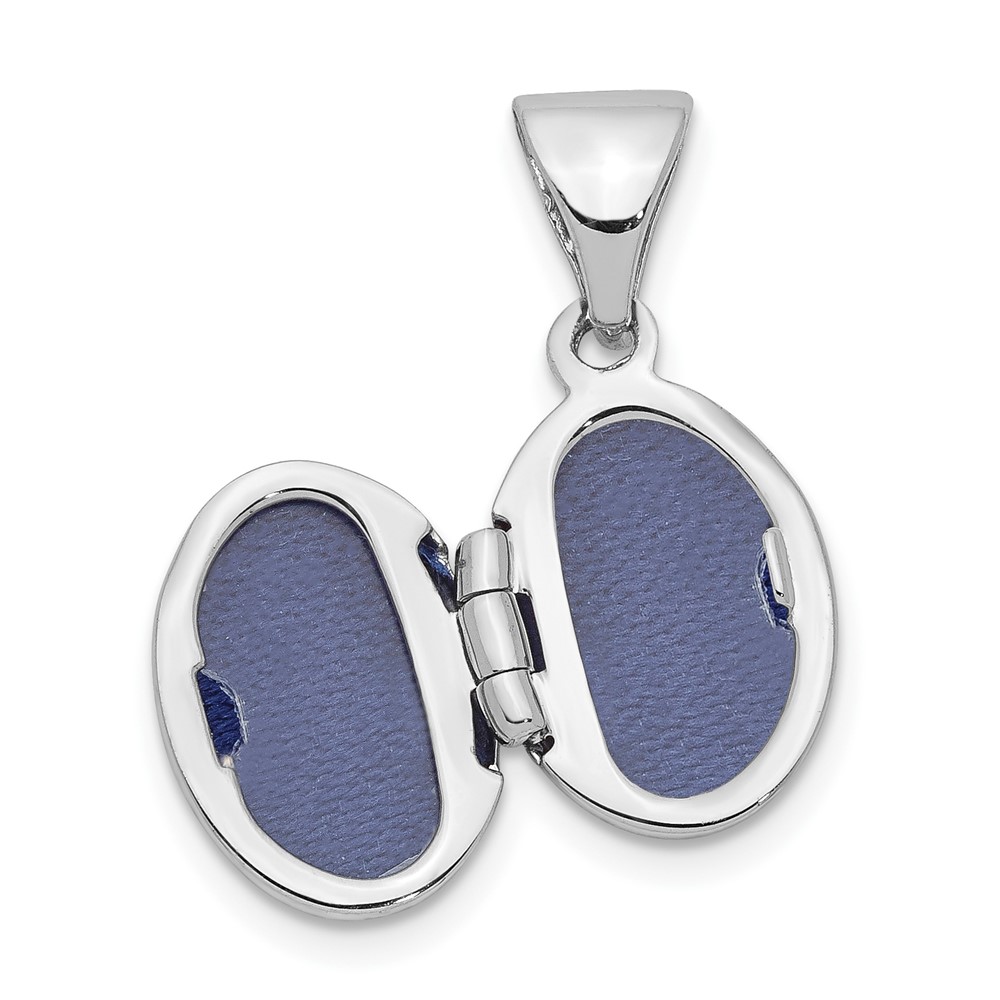 Sterling Silver Rhodium-plated 12mm Oval Locket (QLS929)